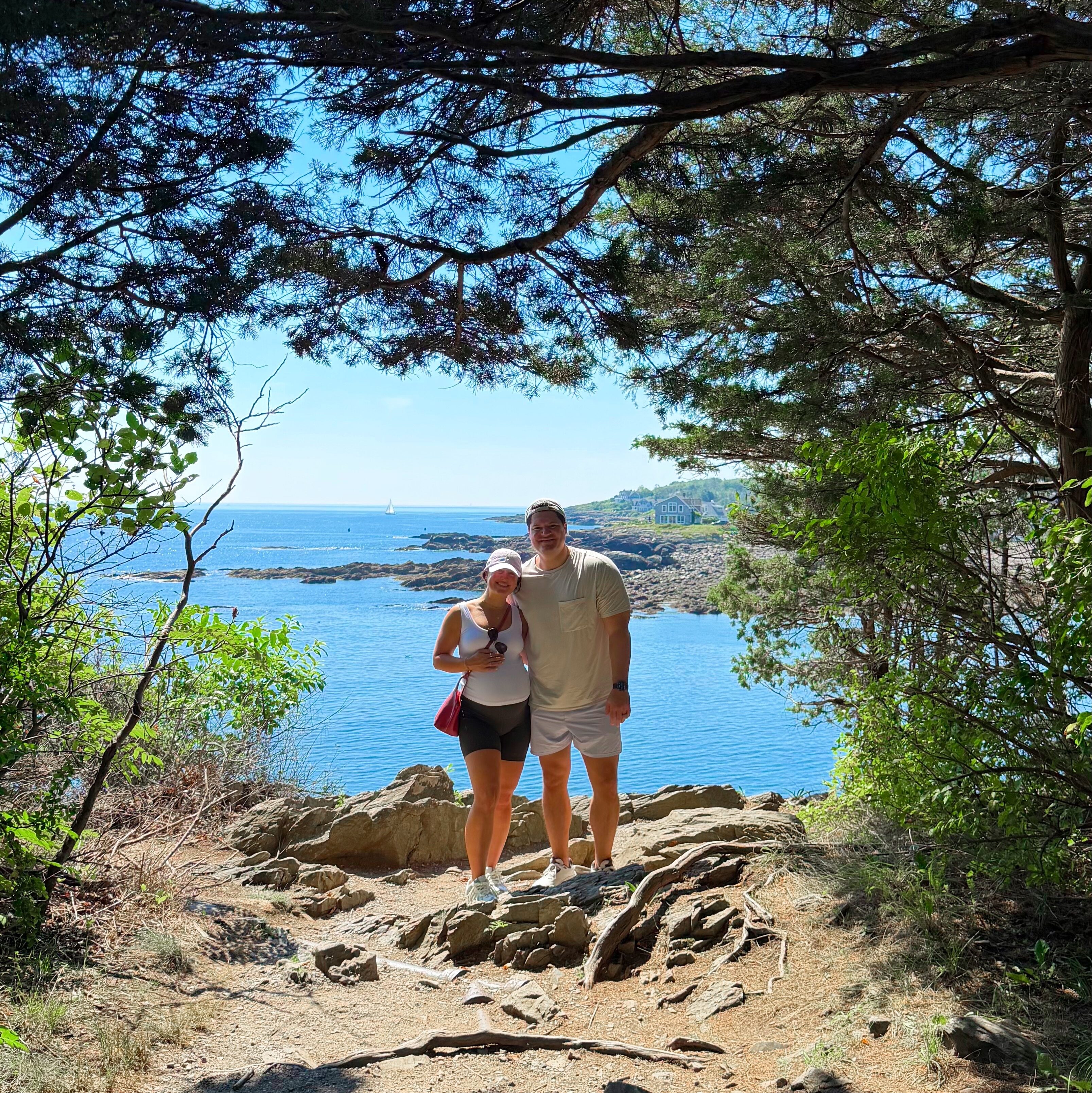 Jordan and shane standing along the water on the marginal way.