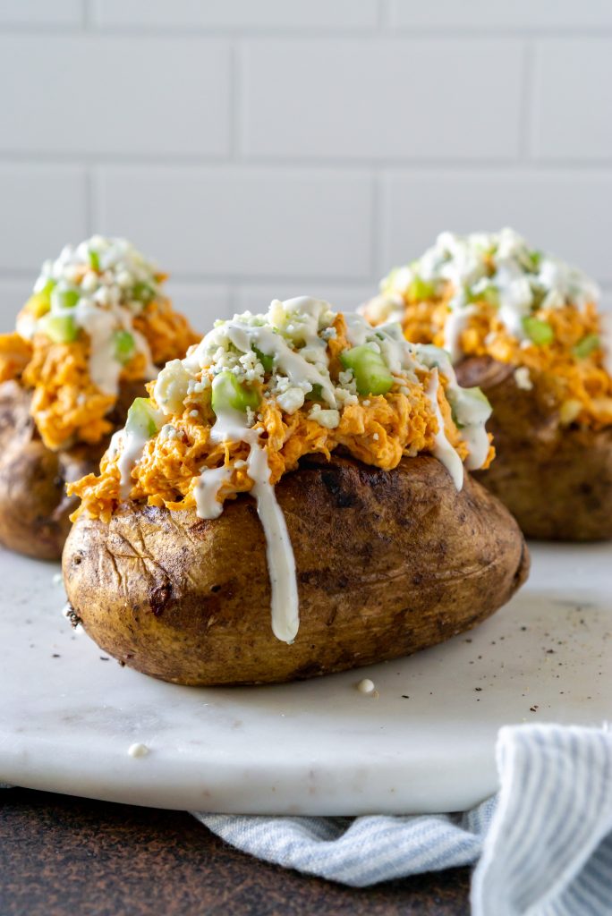 buffalo chicken stuffed sweet potatoes